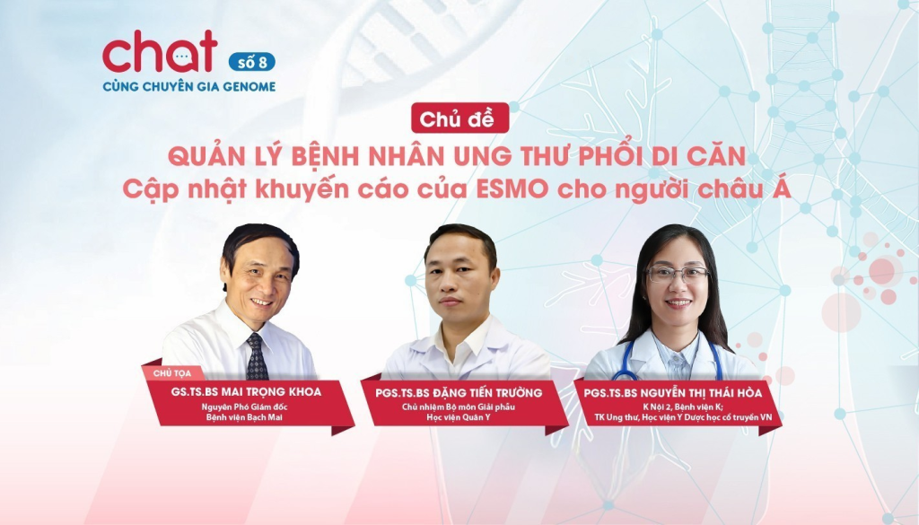 Chat cùng Chuyên gia Genome số 8, chủ đề “Quản lý bệnh nhân ung thư phổi di căn: Cập nhật khuyến cáo của ESMO cho người châu Á”