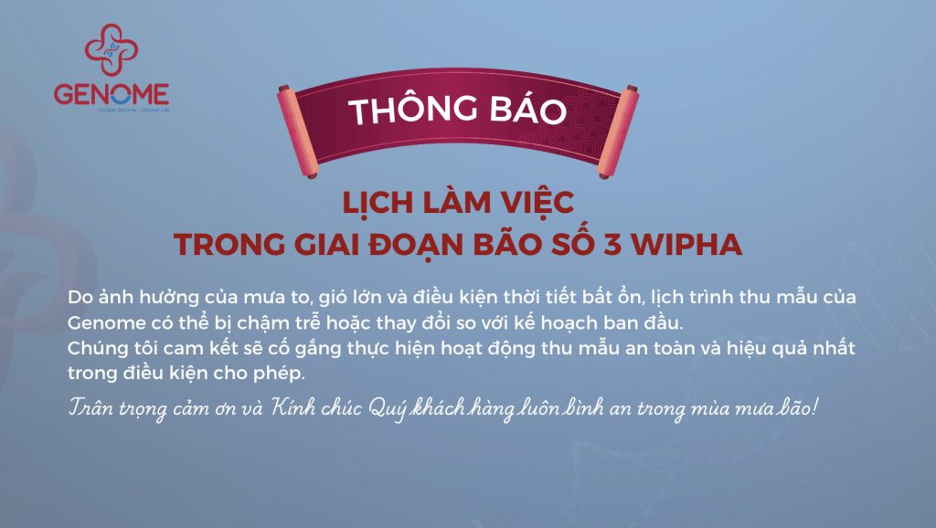 Thông báo về hoạt động thu mẫu, trả kết quả trong giai đoạn bão số 3 – Wipha