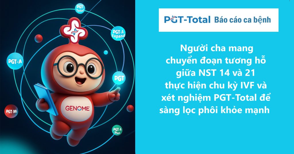 Báo cáo ca bệnh: người cha mang chuyển đoạn tương hỗ giữa NST 14 và 21 thực hiện chu kỳ IVF và xét nghiệm PGT-Total để sàng lọc phôi khỏe mạnh 