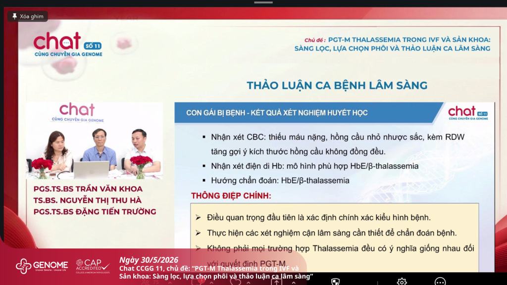 Chat CCGG 11 có hơn 100 Bác sĩ Sản khoa và IVF tham dự  