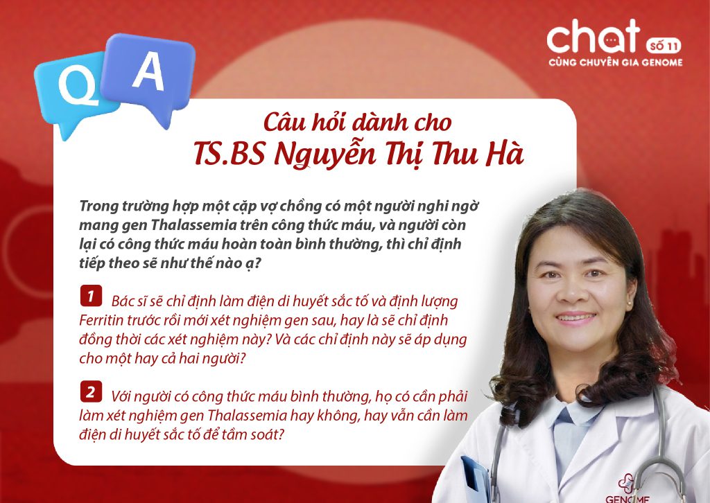 PGT-M Thalassemia – Bác sĩ bệnh viện 108 Hỏi đáp cùng TS.BS. Nguyễn Thị Thu Hà