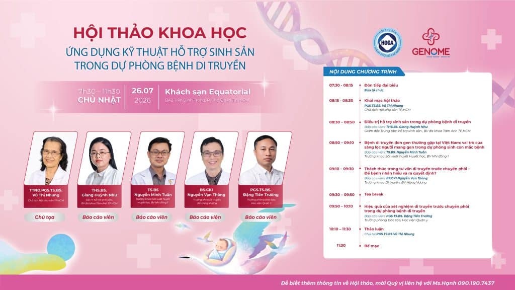 Hội thảo khoa học: “Ứng dụng kỹ thuật hỗ trợ sinh sản trong dự phòng bệnh di truyền”